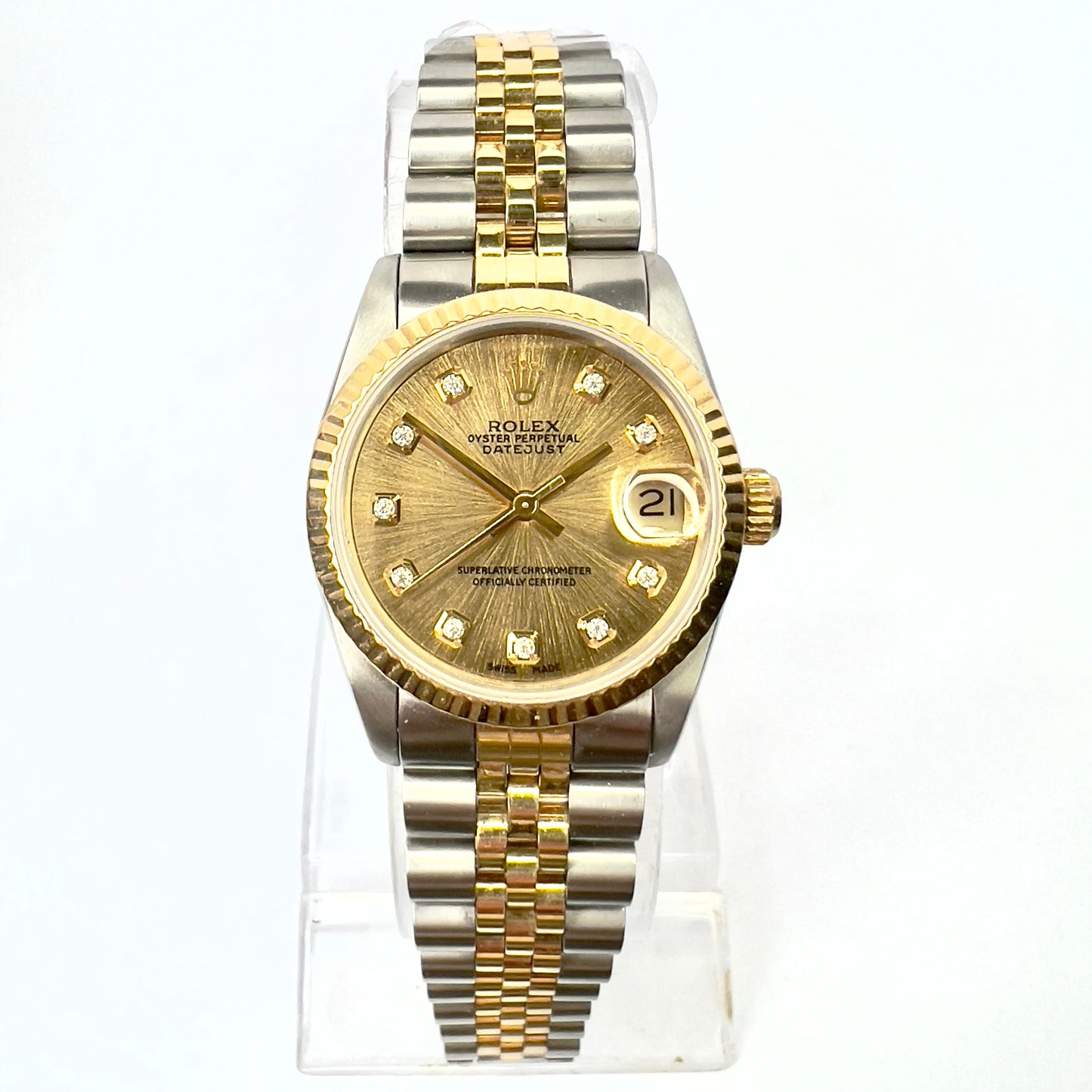 ROLEX Oyster Perpetual DATEJUST Automatic 31mm 2 Tone Diamond Watch
