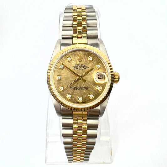 ROLEX Oyster Perpetual DATEJUST Automatic 31mm 2 Tone Diamond Watch