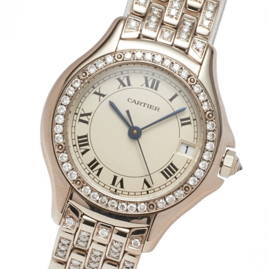 CARTIER PANTHERE COUGAR Quartz 32mm Steel 1.20TCW Diamond Watch