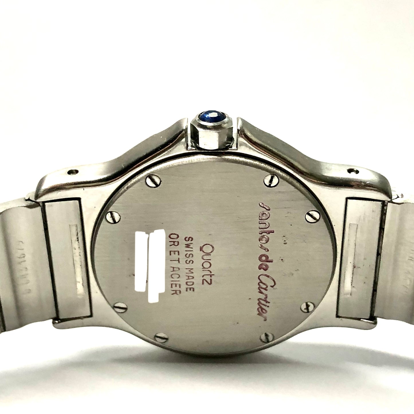 CARTIER SANTOS OCTAGON 31mm Quartz 2 Tone 0.38TCW Diamond Watch 