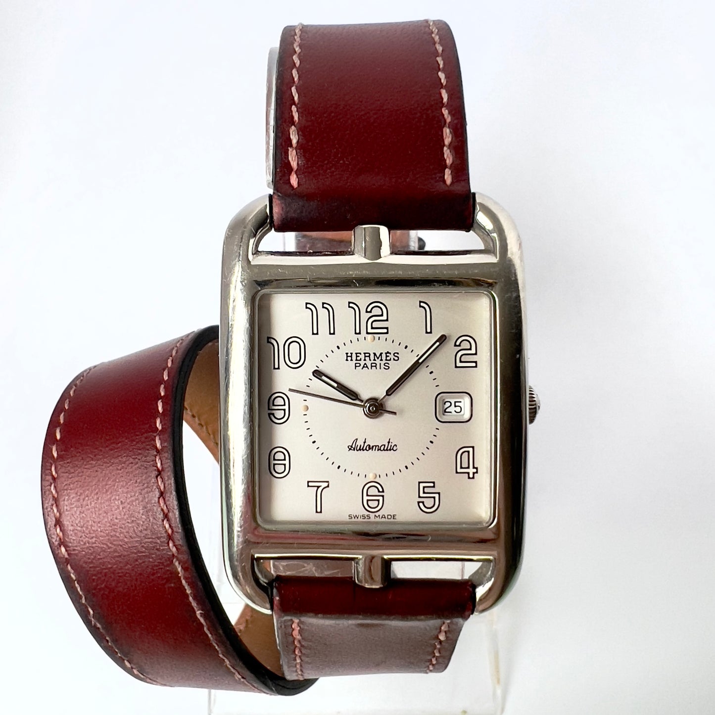 HERMÈS CAPE COD Automatic 29mm Steel Watch Double Tour Band