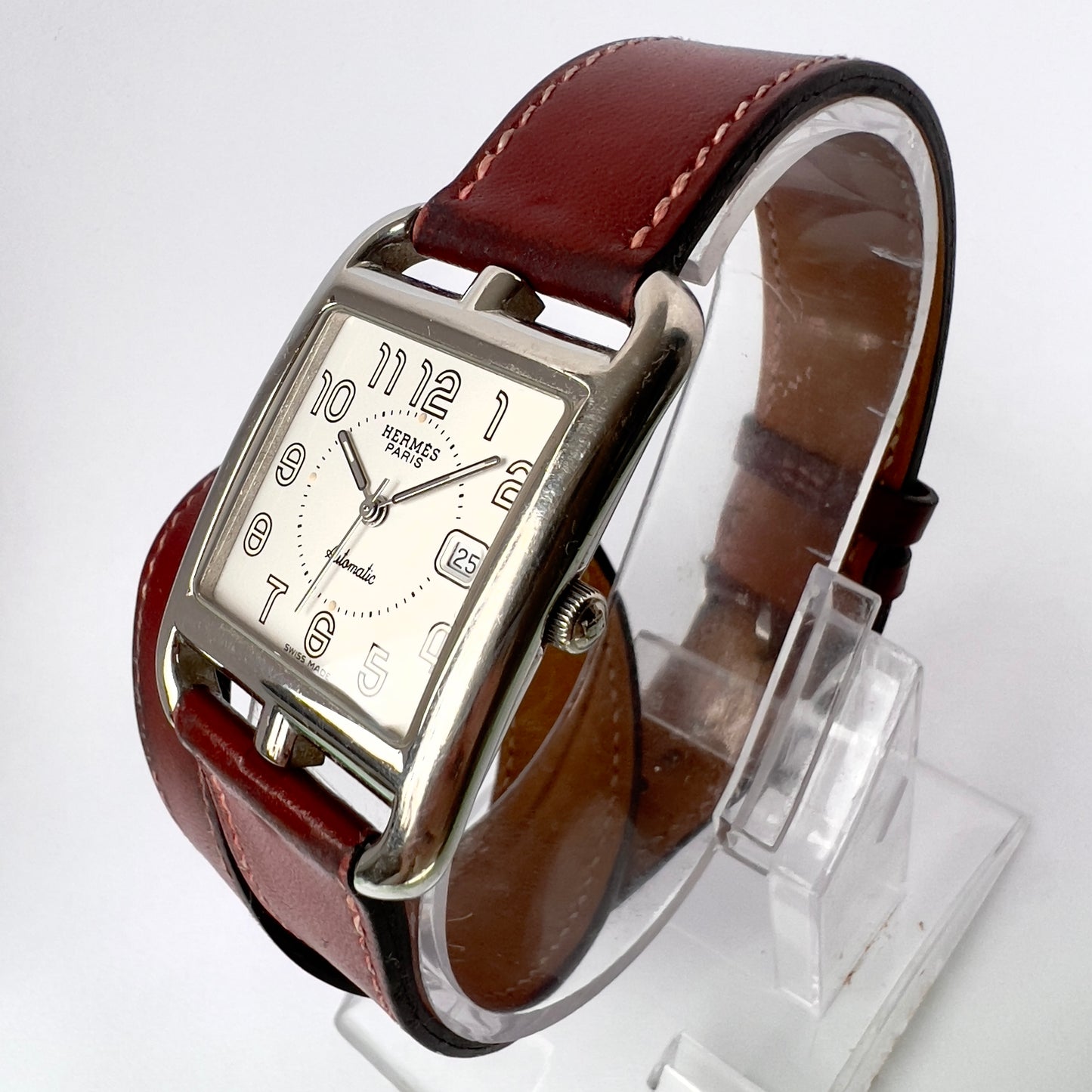 HERMÈS CAPE COD Automatic 29mm Steel Watch Double Tour Band