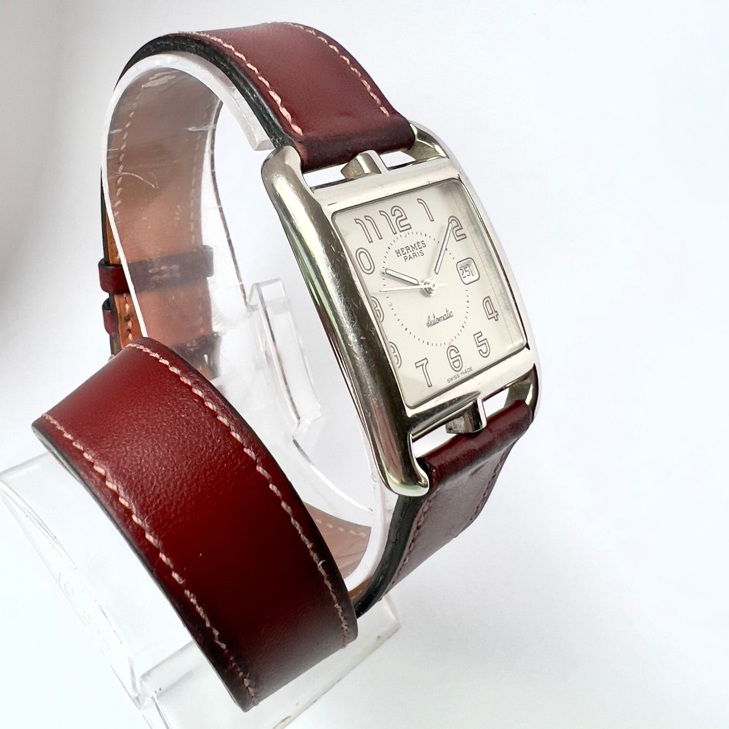 HERMÈS CAPE COD Automatic 29mm Steel Watch Double Tour Band