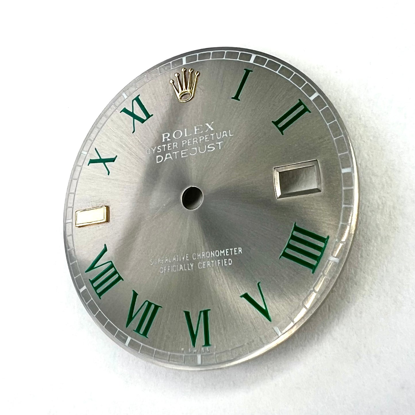 ROLEX 27.7mm Wimbledon Gray Color Green Roman Numerals DIAL for 36mm ROLEX DATEJUST