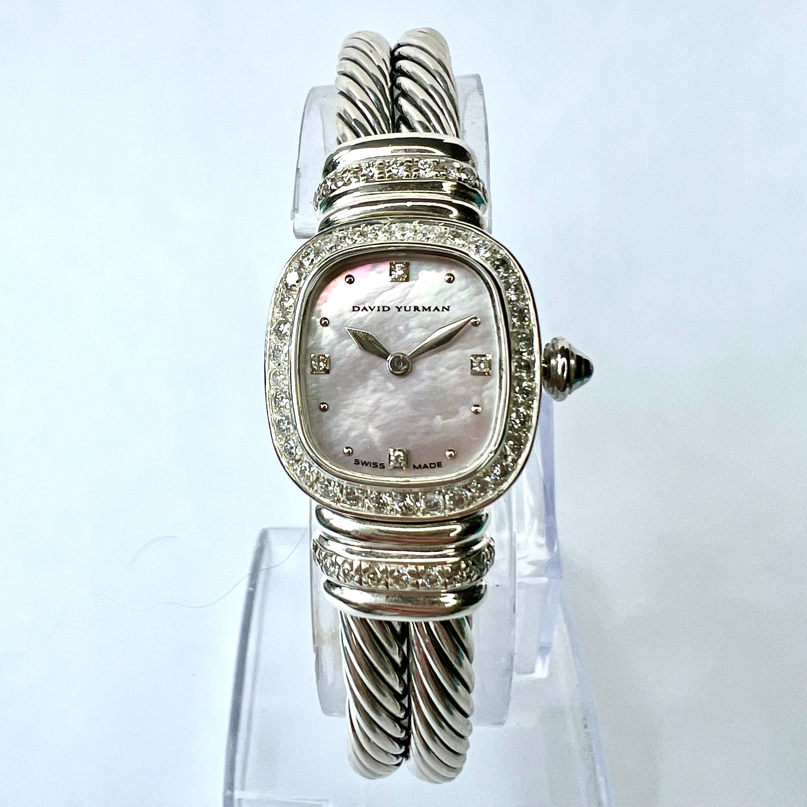 DAVID YURMAN CHELSEA Quartz 19mm 925 Silver/18K Yellow Gold Cable Brac DAVID YURMAN CHELSEA Quartz 19mm 925 Silver/18K Yellow Gold Cable Brac