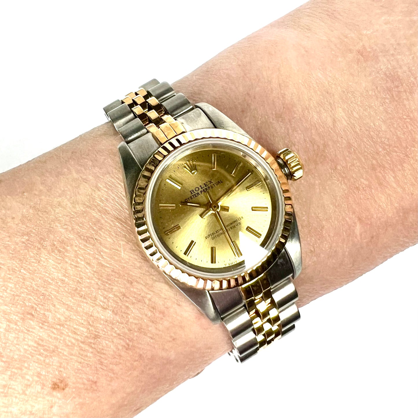 ROLEX Oyster Perpetual Automatic 24mm 2 Tone Jubilee Bracelet Watch