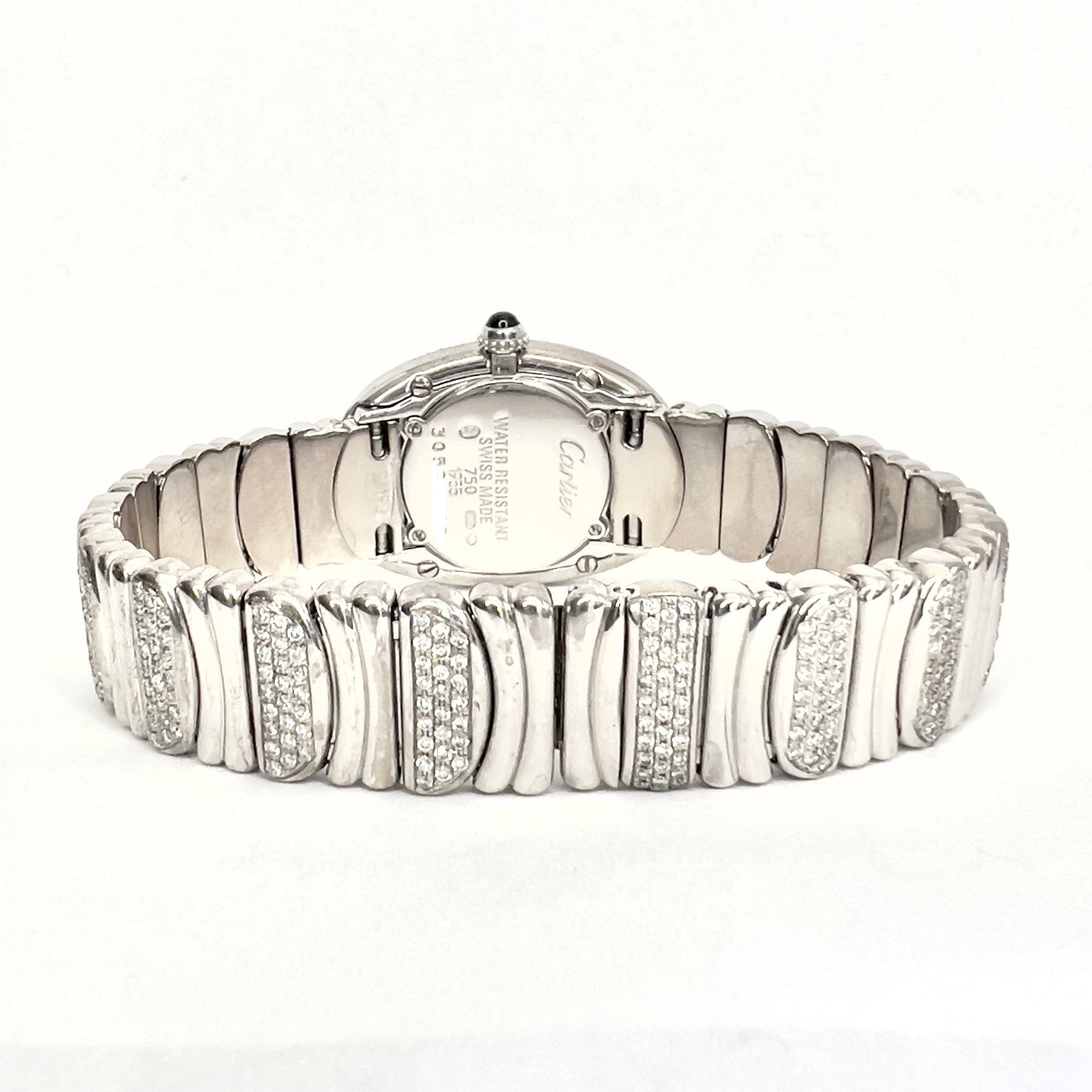 CARTIER BAIGNOIRE 23mm Quartz 18K White Gold 2.86TCW Diamond Watch