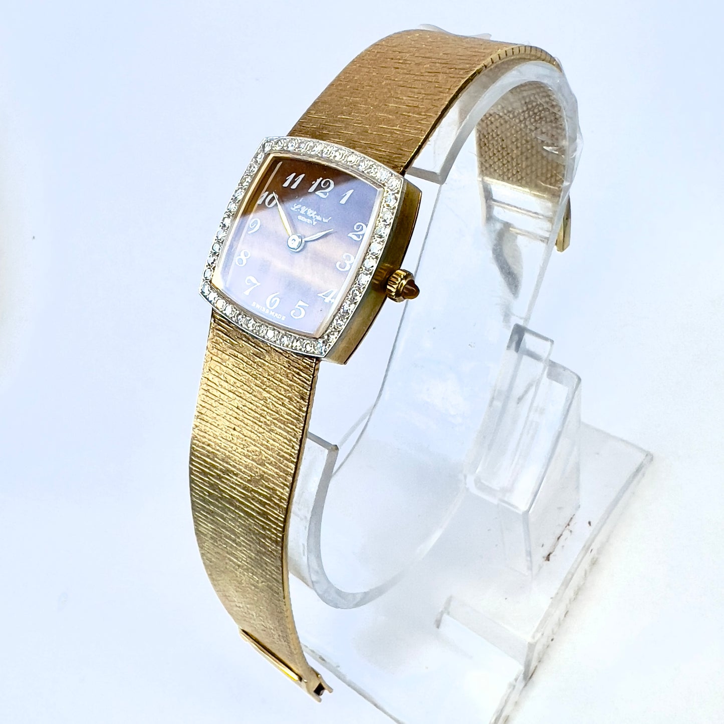 CHOPARD 23mm Hand Winding 18K Yellow & White Gold ~1TCW FACTORY Diamonds Watch Tiger Eye Dial