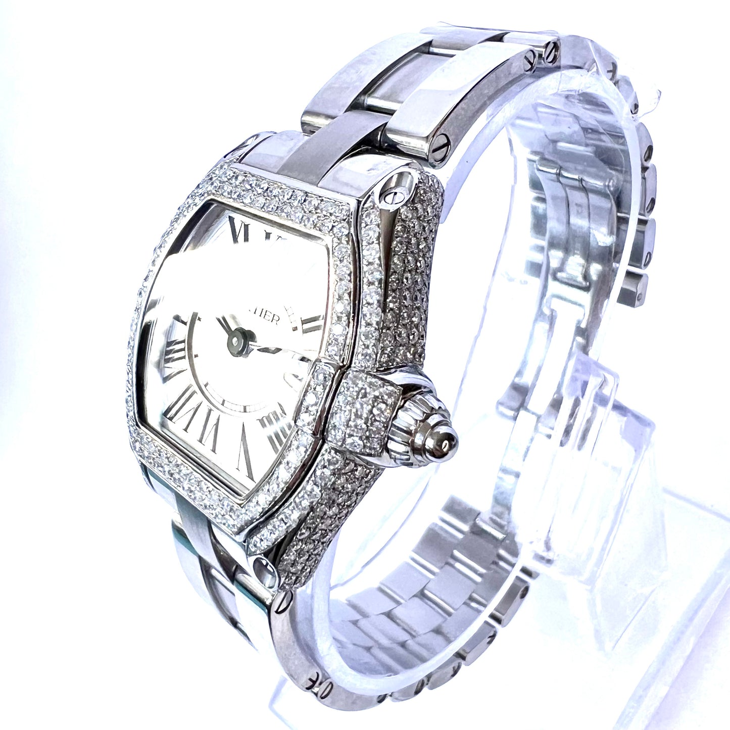 CARTIER ROADSTER Quartz 31mm Steel 2.84TCW Diamond Watch