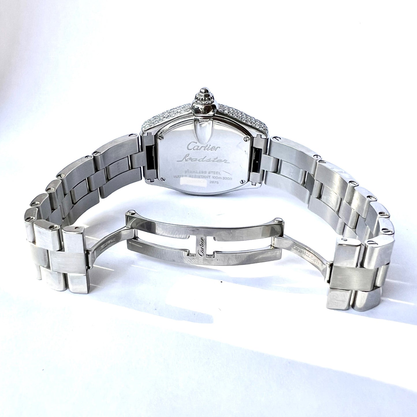 CARTIER ROADSTER Quartz 31mm Steel 2.84TCW Diamond Watch