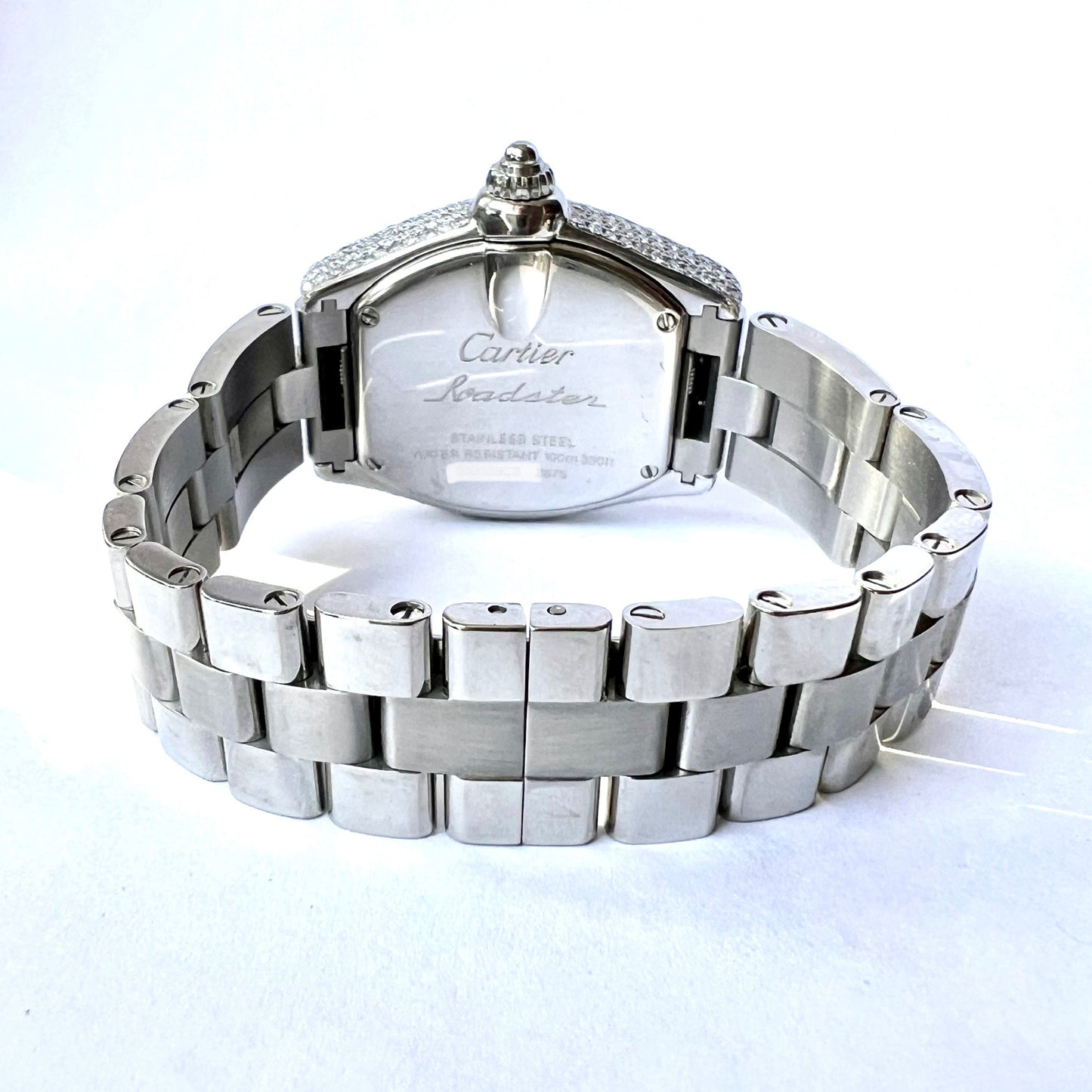 CARTIER ROADSTER Quartz 31mm Steel 2.84TCW Diamond Watch