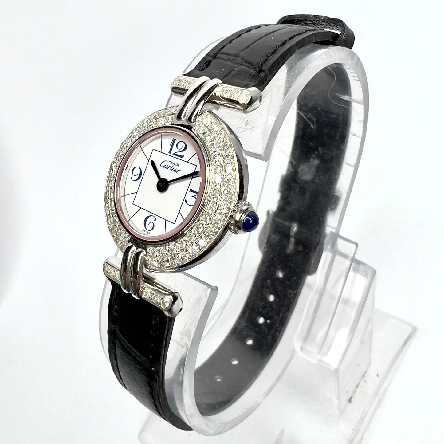 CARTIER COLISÈE Quartz 24mm 925 Silver ~0.7TCW Diamond Watch