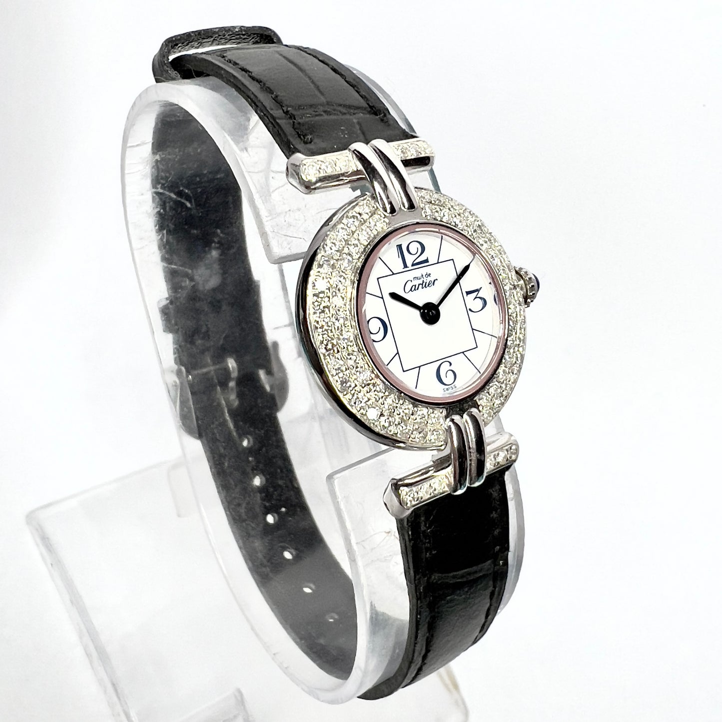 CARTIER COLISÈE Quartz 24mm 925 Silver ~0.7TCW Diamond Watch