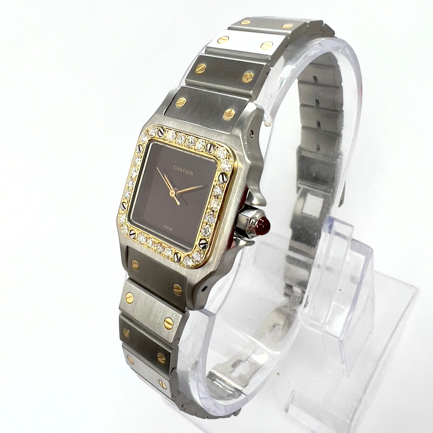 CARTIER SANTOS GALBEE 24mm Automatic 2 Tone 0.69TCW Diamond Watch
