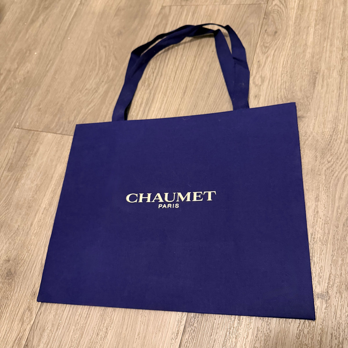 CHAUMET Blue Fabric/Paper Shopping Bag / Gift Bag 12.60x10.20x6.25 inches