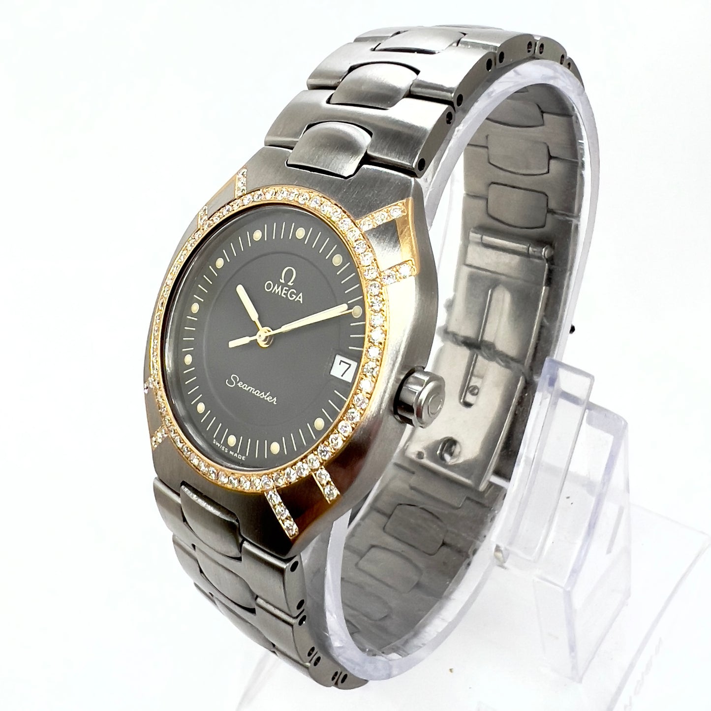 OMEGA SEAMASTER POLARIS Quartz 2 Tone 31mm 0.58TCW Diamond Watch