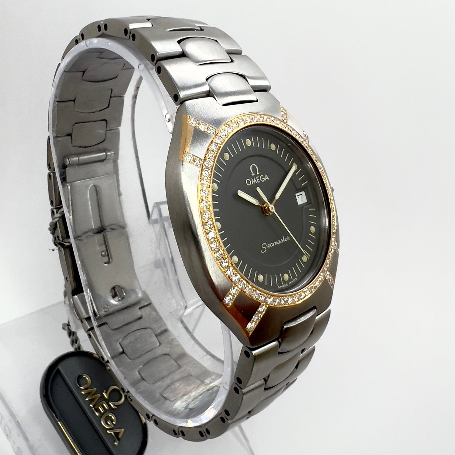 OMEGA SEAMASTER POLARIS Quartz 2 Tone 31mm 0.58TCW Diamond Watch