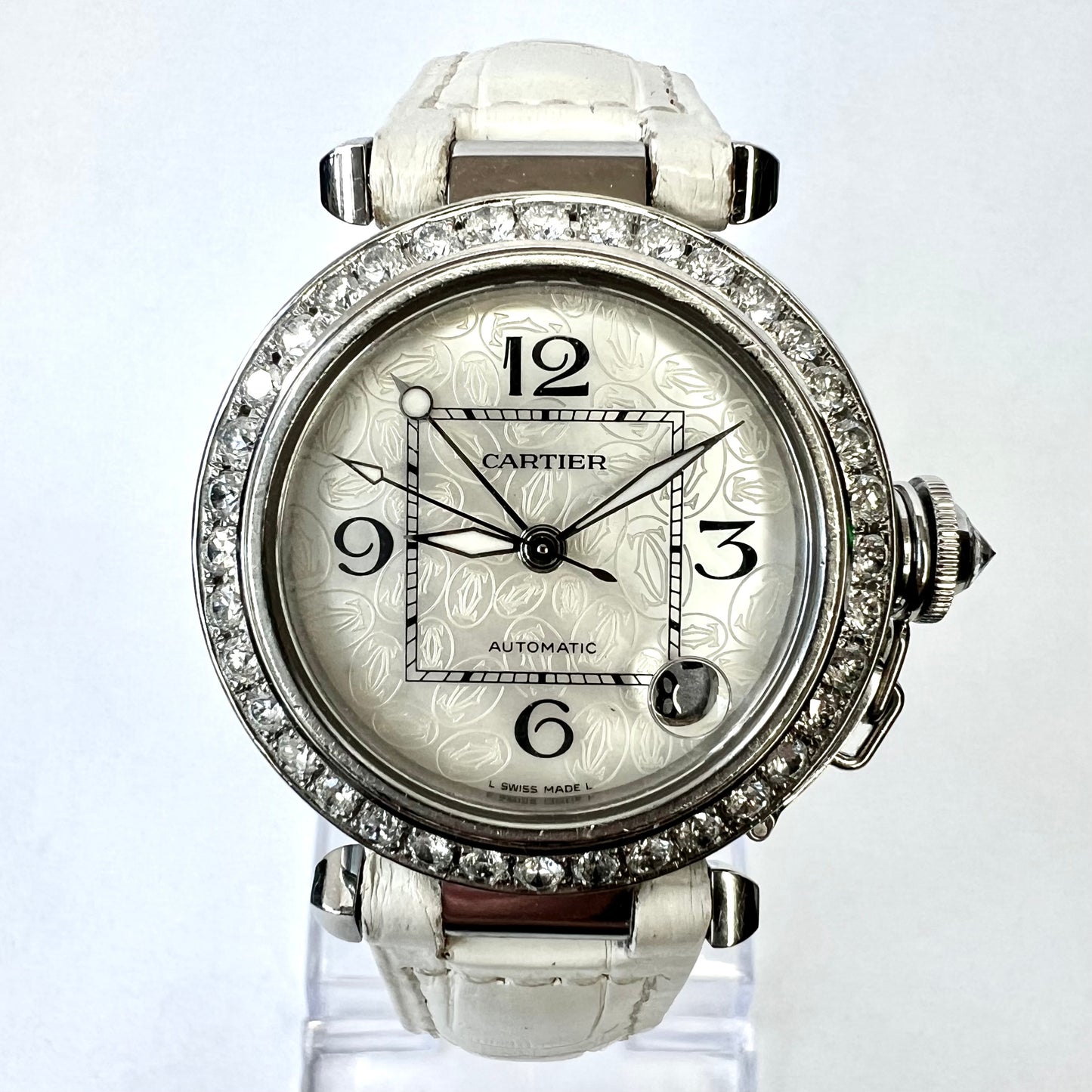 CARTIER PASHA Automatic 35mm Steel 2.33TCW DIAMOND Watch