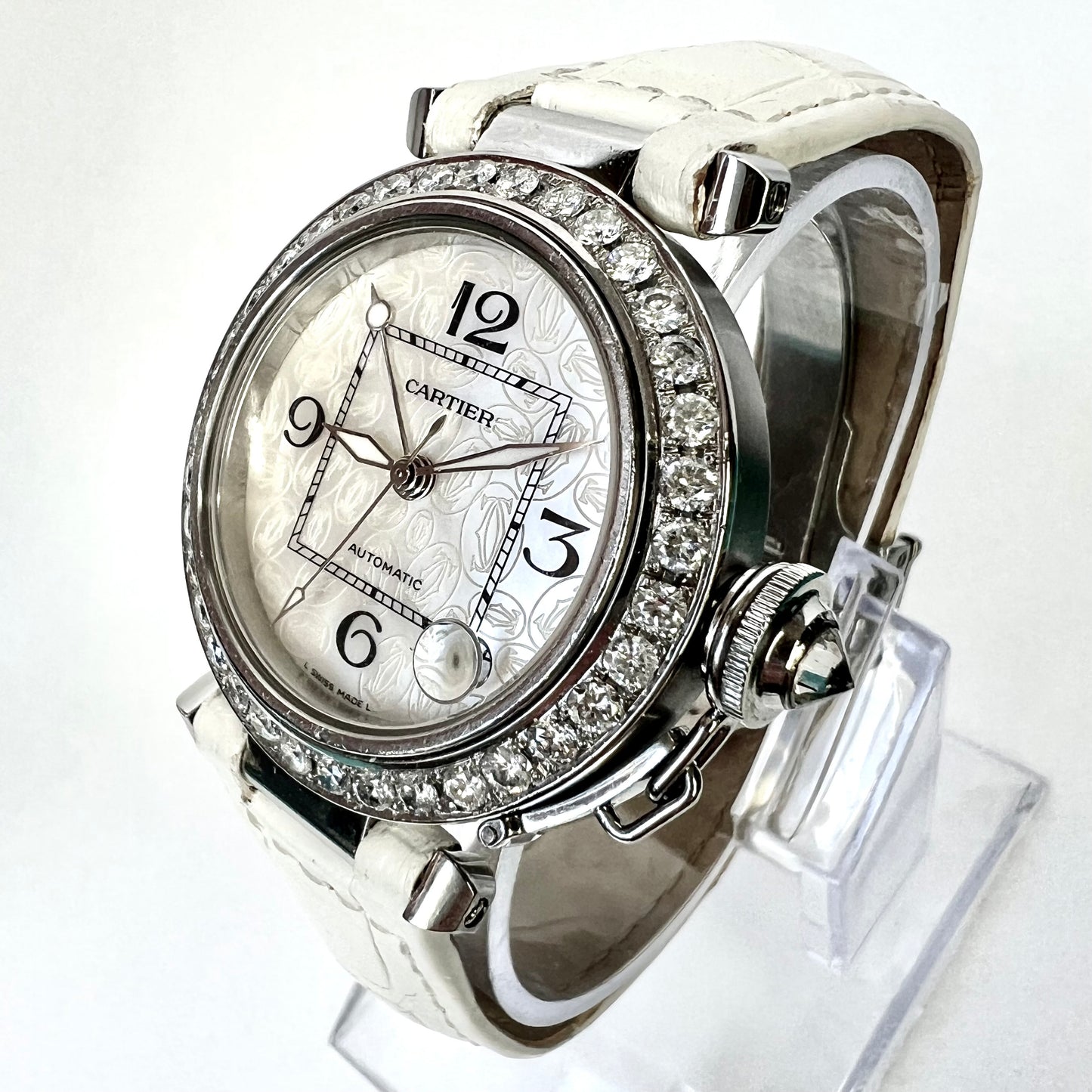 CARTIER PASHA Automatic 35mm Steel 2.33TCW DIAMOND Watch