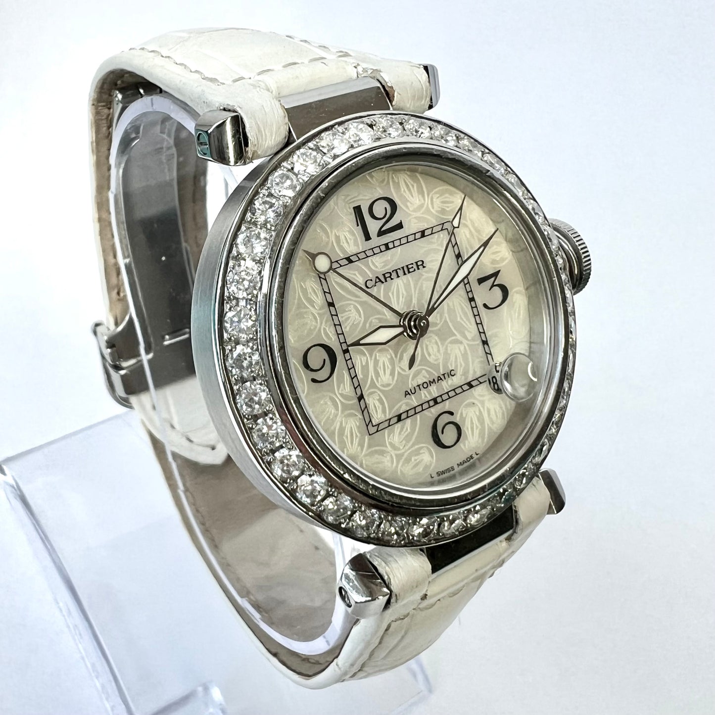 CARTIER PASHA Automatic 35mm Steel 2.33TCW DIAMOND Watch