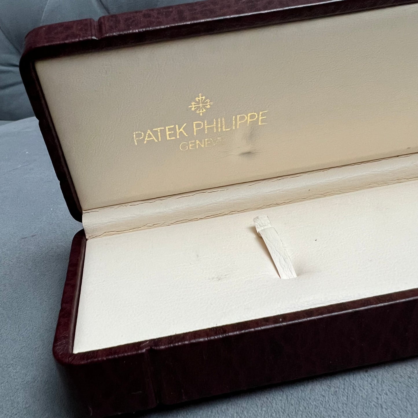 PATEK PHILIPPE Burgundy Box + Outer Box 10.30x3.10x1.75 inches