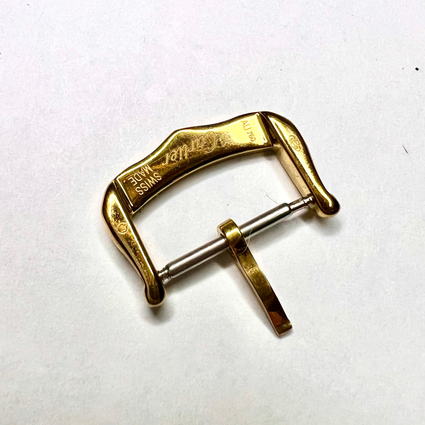 CARTIER 16mm 18K Yellow Gold Buckle stamped Cartier, 750, Swiss Made