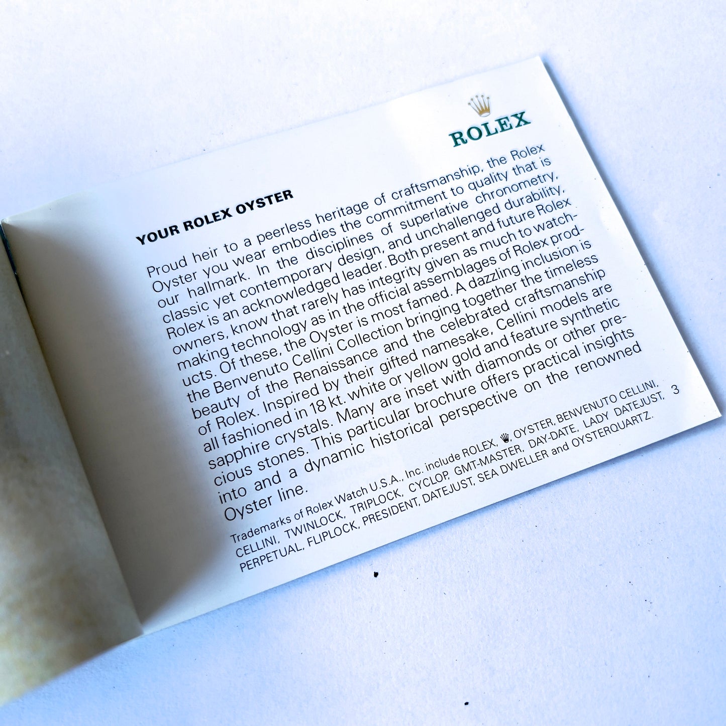ROLEX Oyster 1998 Booklet/Pamphlet English