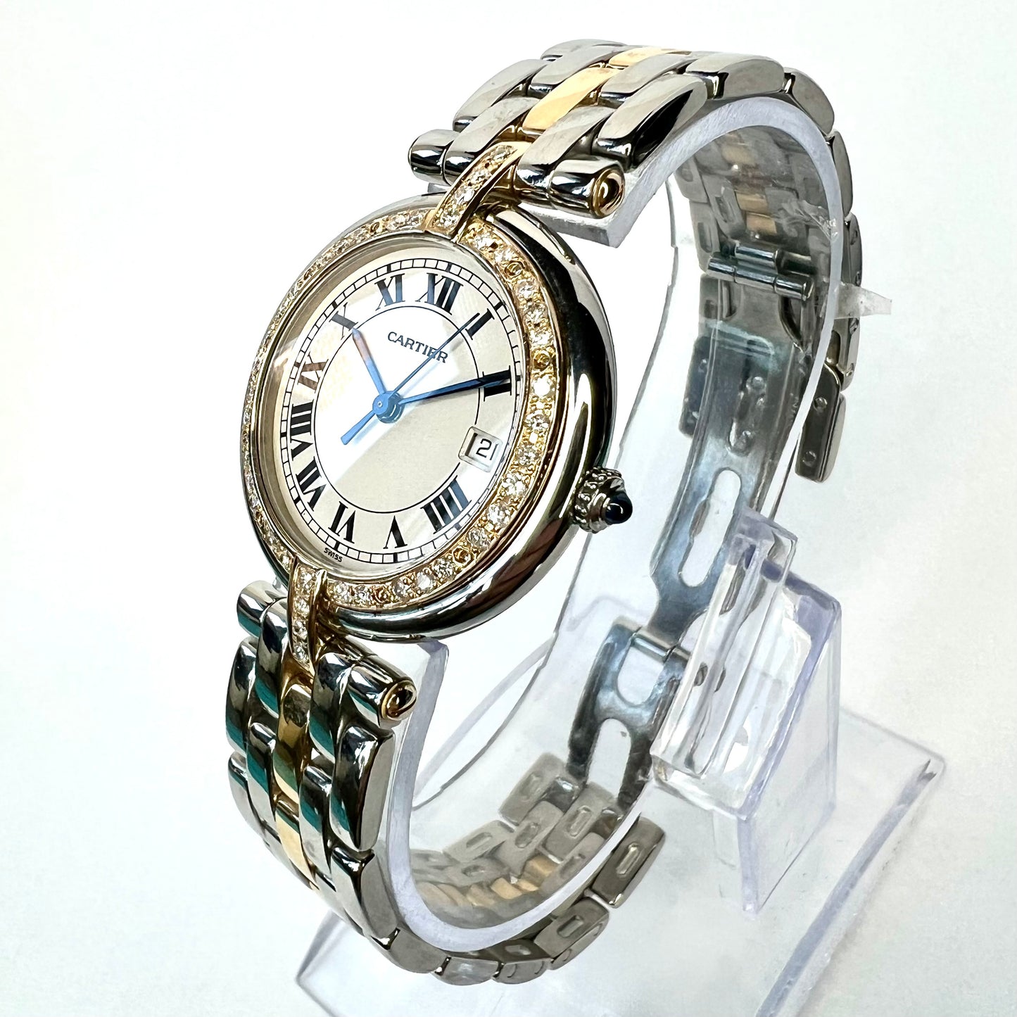 CARTIER PANTHERE VENDOME 30mm Quartz 1 Row Gold 0.50TCW Diamond Watch
