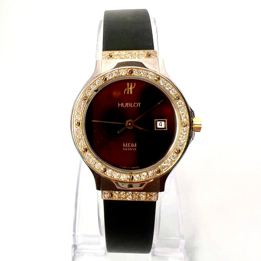 HUBLOT MDM 1391 2 Quartz 28mm 2 Tone 0.48TCW DIAMOND Watch