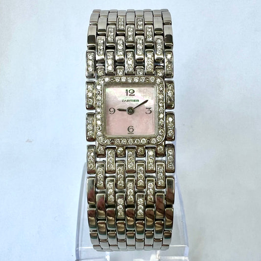 CARTIER PANTHERE RUBAN Quartz 21mm Steel 1.32TCW DIAMOND Watch
