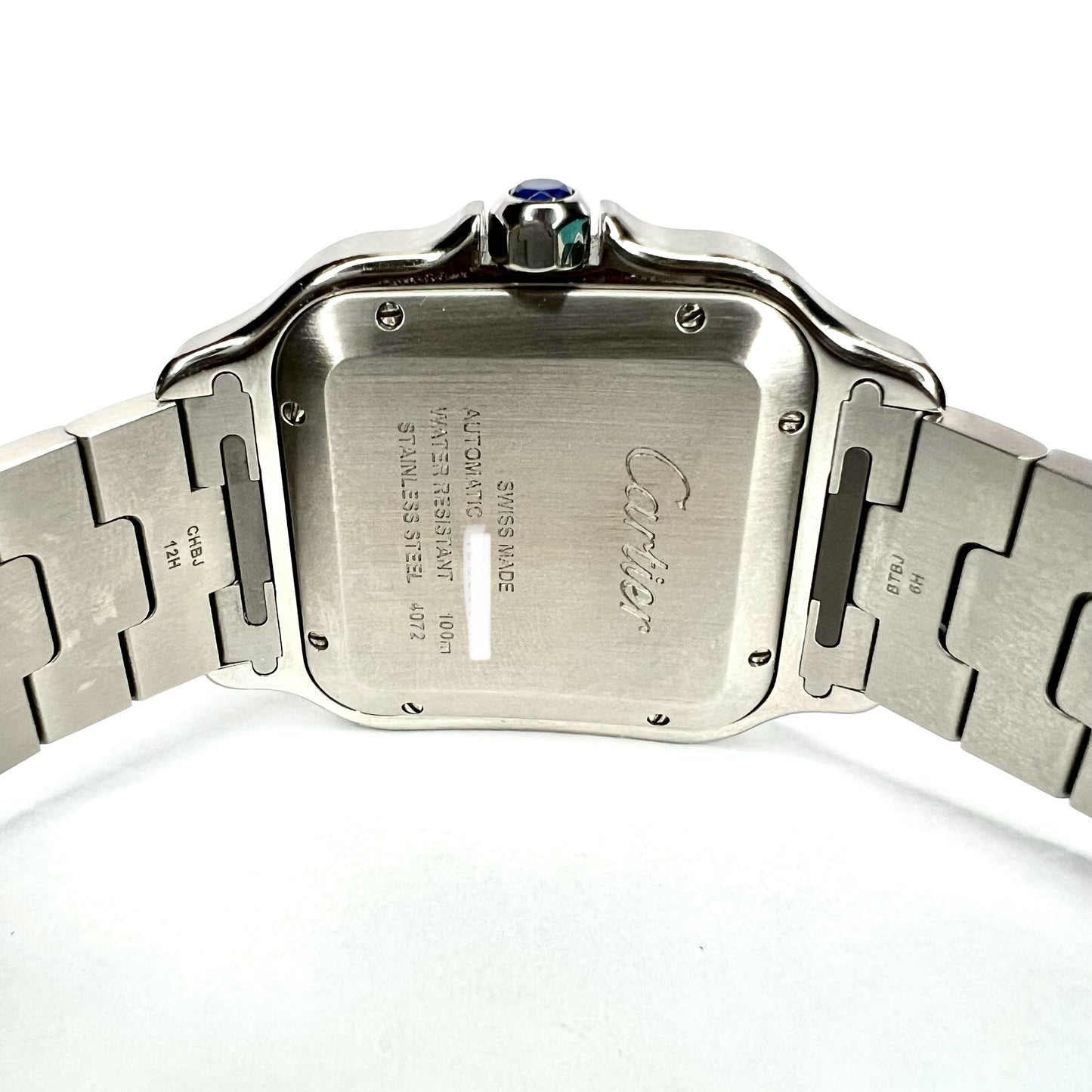 NEW SANTOS DE CARTIER Automatic 39.8mm Steel Watch Blue Dial