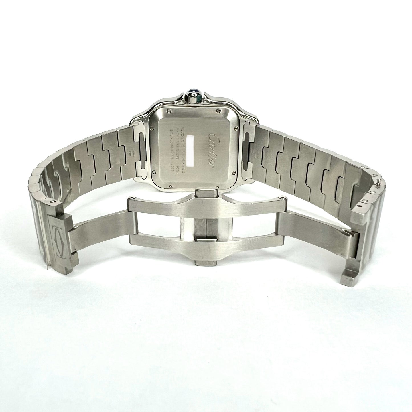 NEW SANTOS DE CARTIER Automatic 39.8mm Steel Watch Blue Dial