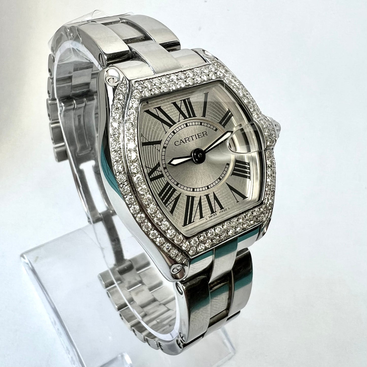 CARTIER ROADSTER Quartz 31mm Steel 1.88TCW Diamond Watch
