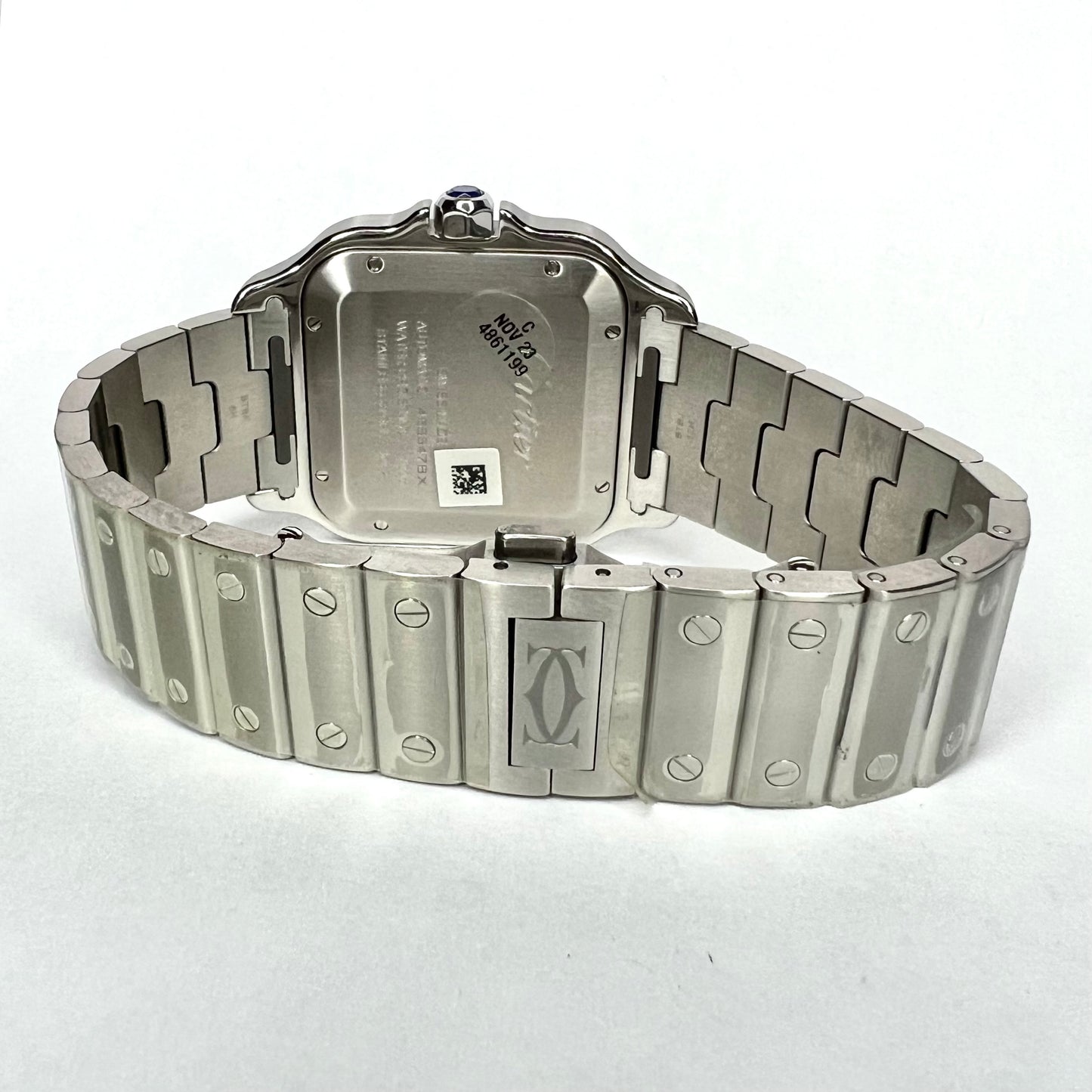 NEW SANTOS DE CARTIER Automatic 39.8mm Steel Watch White Dial