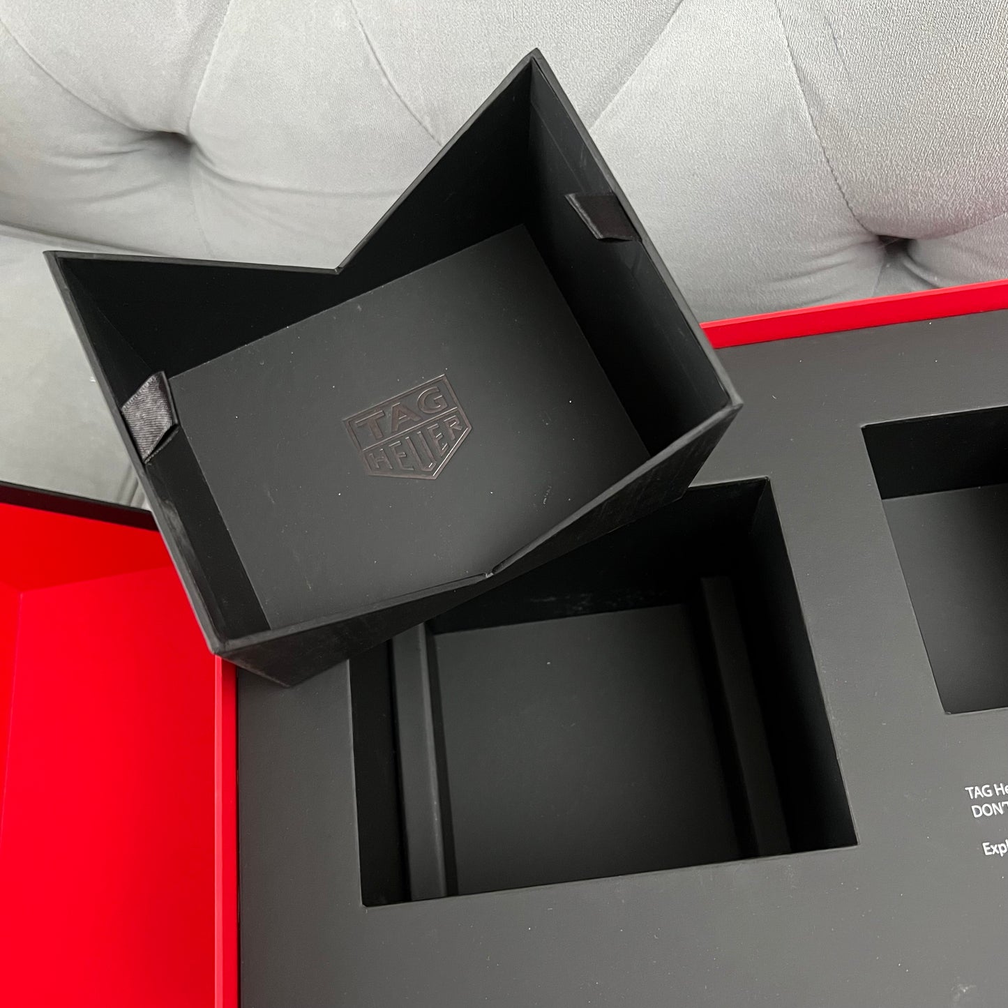 TAG HEURE Black/Red Box 14x9.75x6.10 inches + Folder