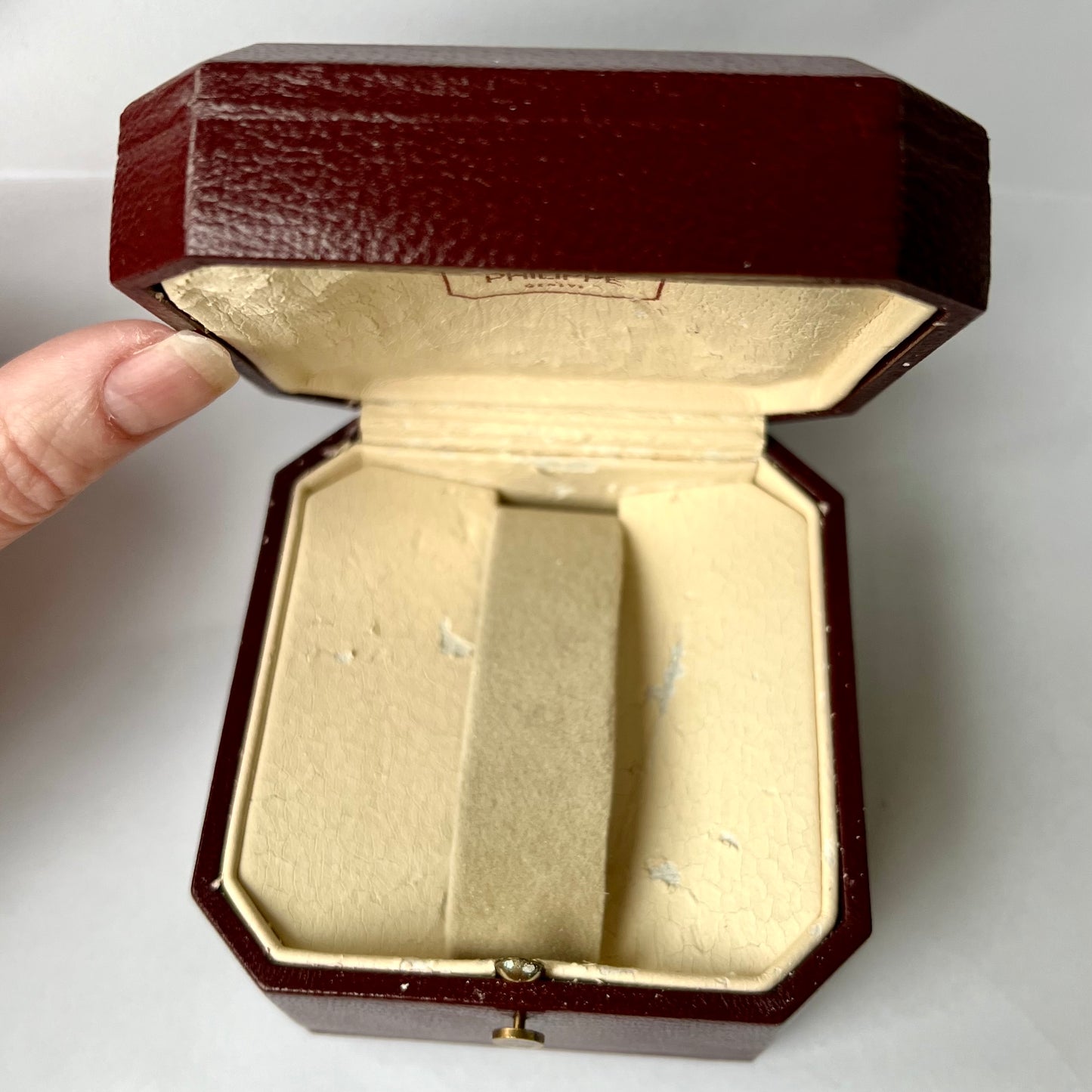 Beige Velvet Bendable Holder for Patek Philippe or Other Boxes