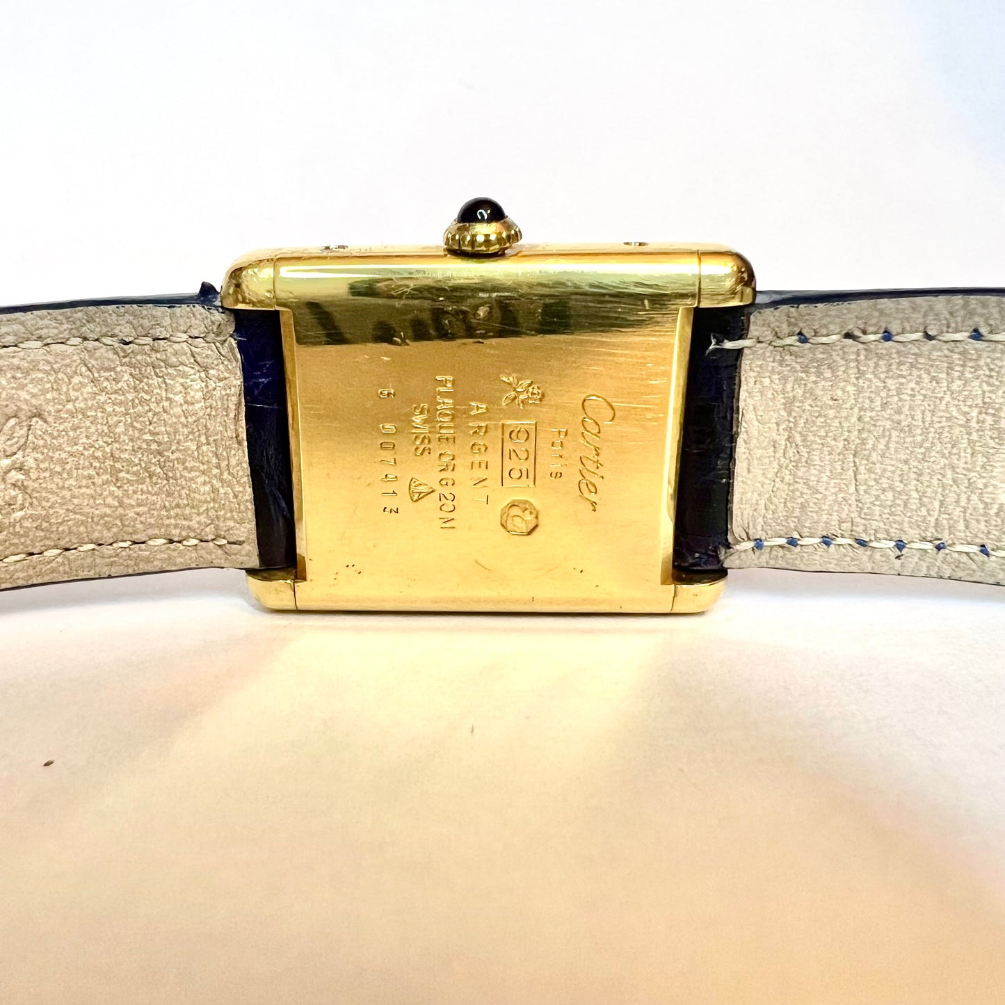 CARTIER TANK Manual Winding 23mm GP Silver Trinity Dial Watch