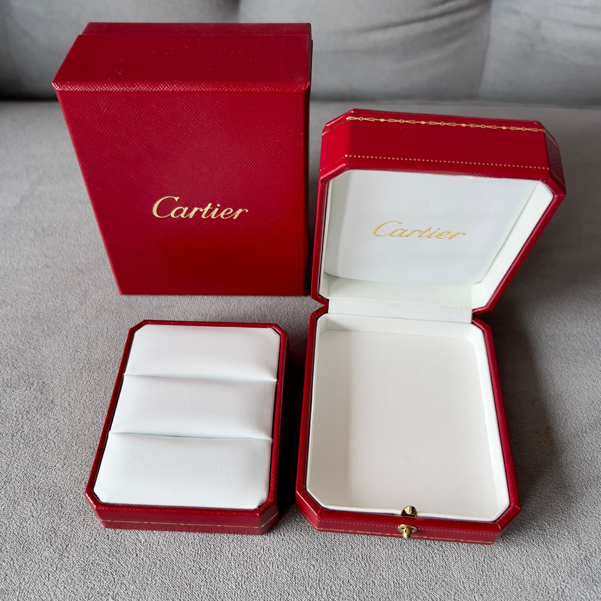 CARTIER Double Alliance Ring Box + Outer Box 4.5x3.60x2 inches