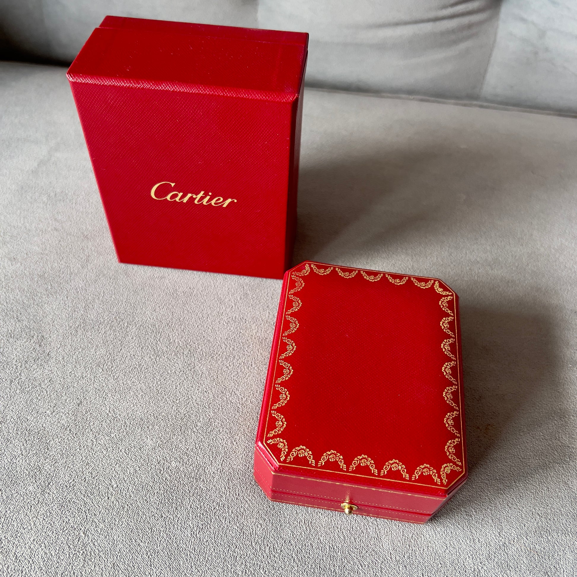CARTIER Double Alliance Ring Box + Outer Box 4.5x3.60x2 inches