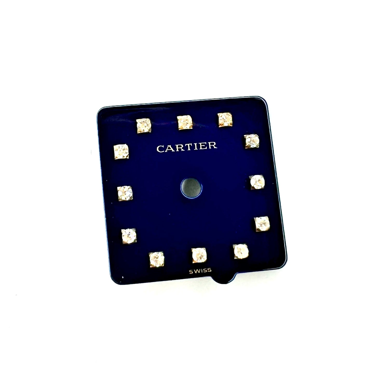 RARE! Limited Edition CARTIER PATHERE Factory Diamonds Blue Dial 13.1x13.1mm