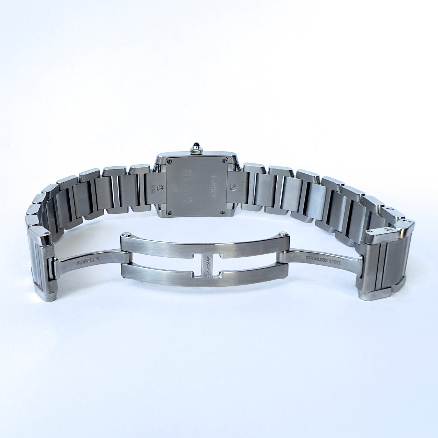 CARTIER TANK FRANCAISE 20mm Quartz Steel 0.80TCW DIAMOND Watch