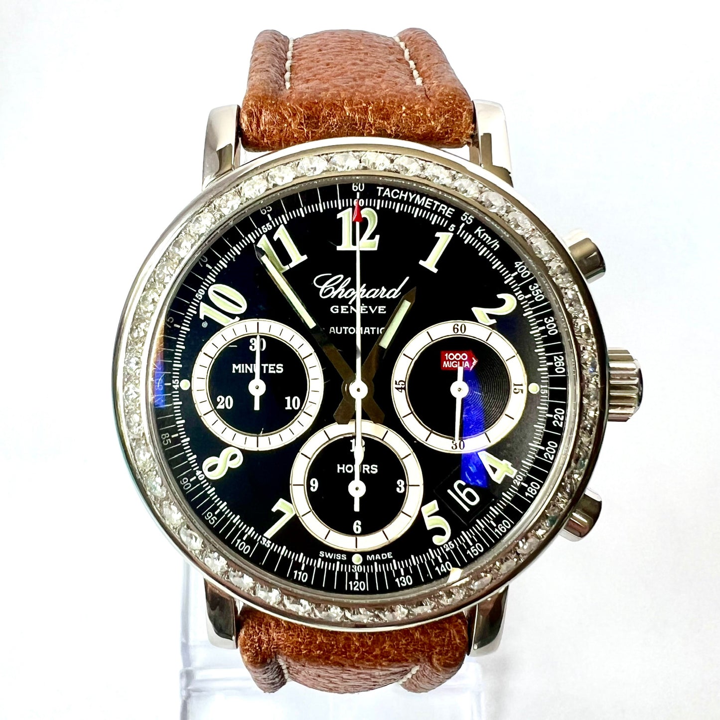 CHOPARD MILLE MIGLIA Chronograph Automatic 39mm Steel 1.8TCW Diamond Skeleton Back Watch