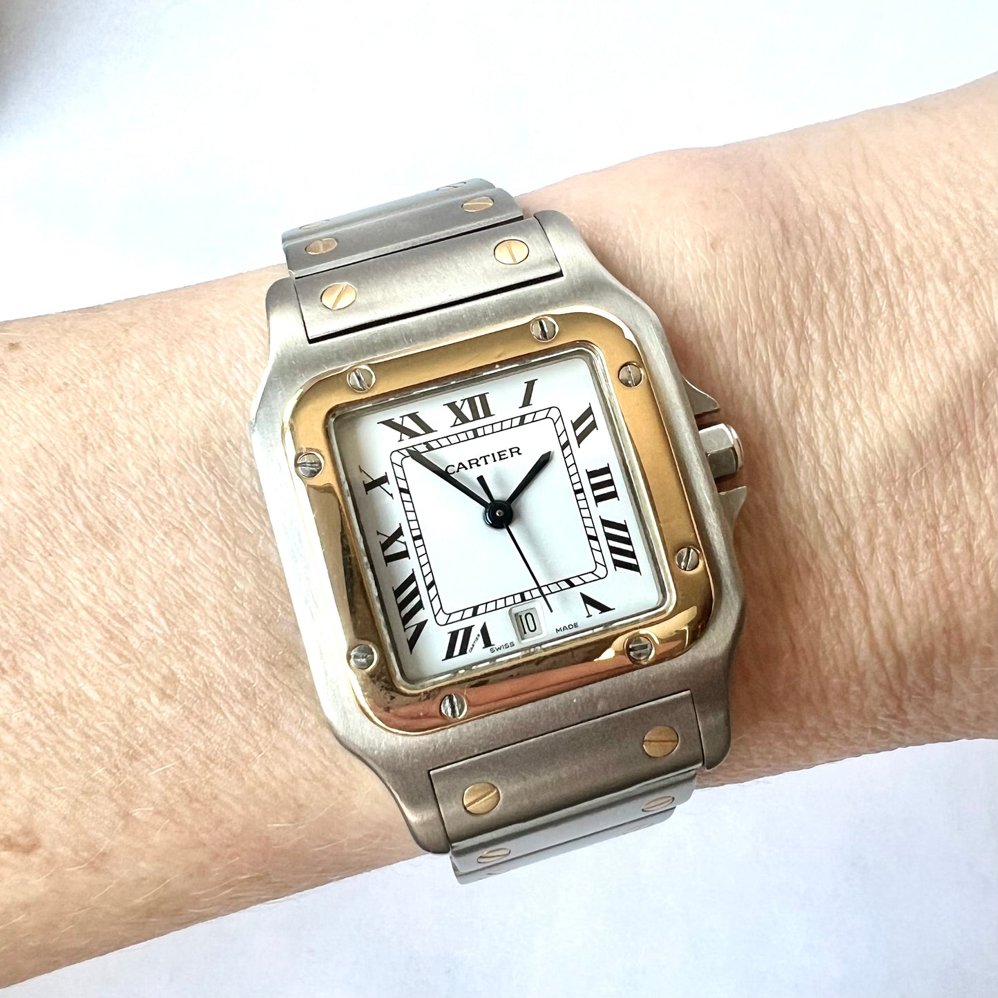 CARTIER SANTOS GALBEE 29mm Quartz 2 Tone Watch