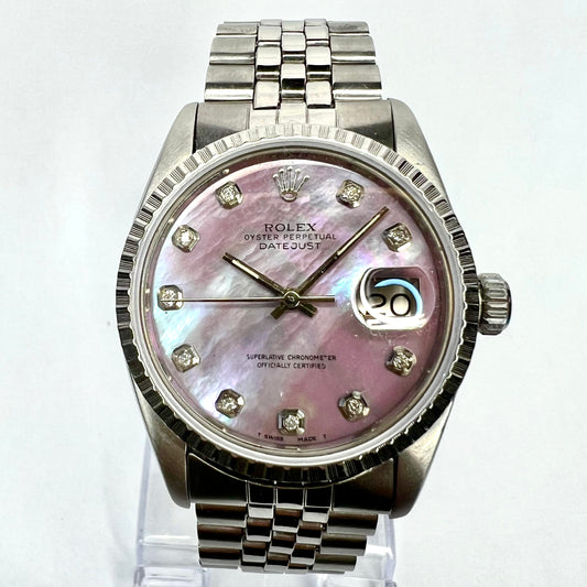 ROLEX DATEJUST Automatic 36mm Steel Diamond Watch Jubilee Bracelet