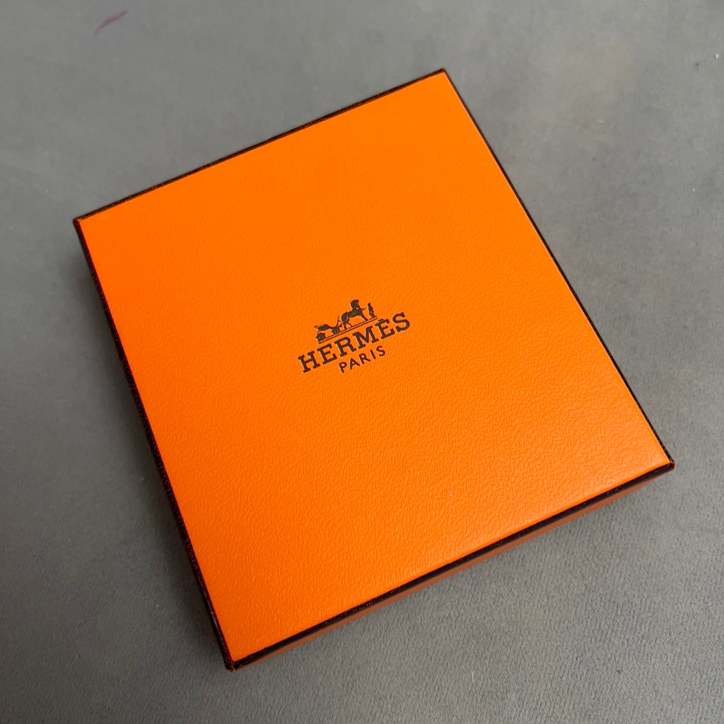 HERMES Brown Necklace/Chain Pouch + Box 4.10x.75x1 inches