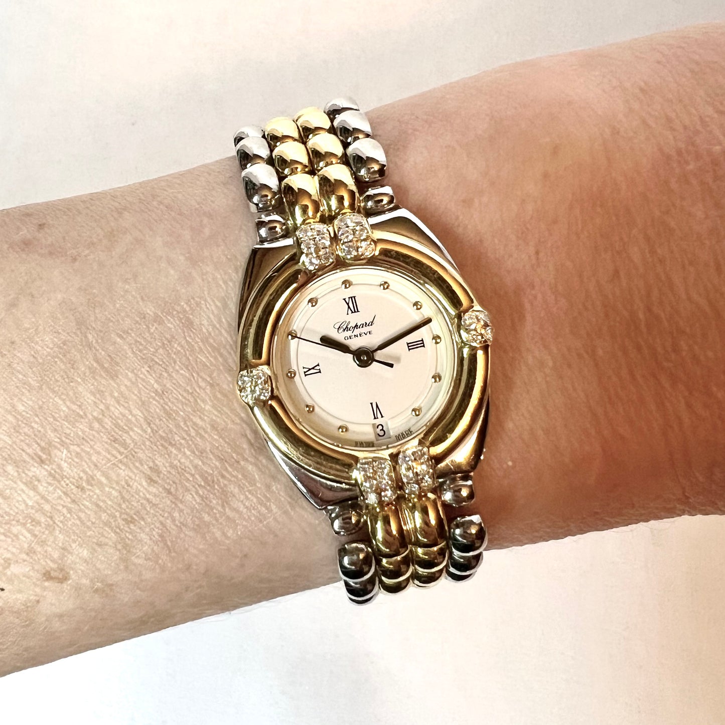CHOPARD GSTAAD Quartz 24mm 2 Tone DIAMOND Watch