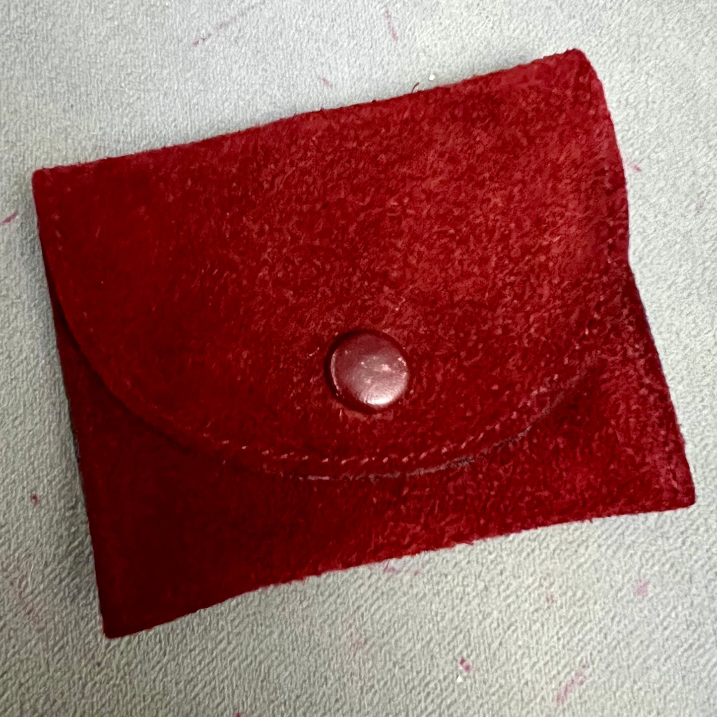 CARTIER Red Genuine Red Leather Pouch 3.25x2.5 inches