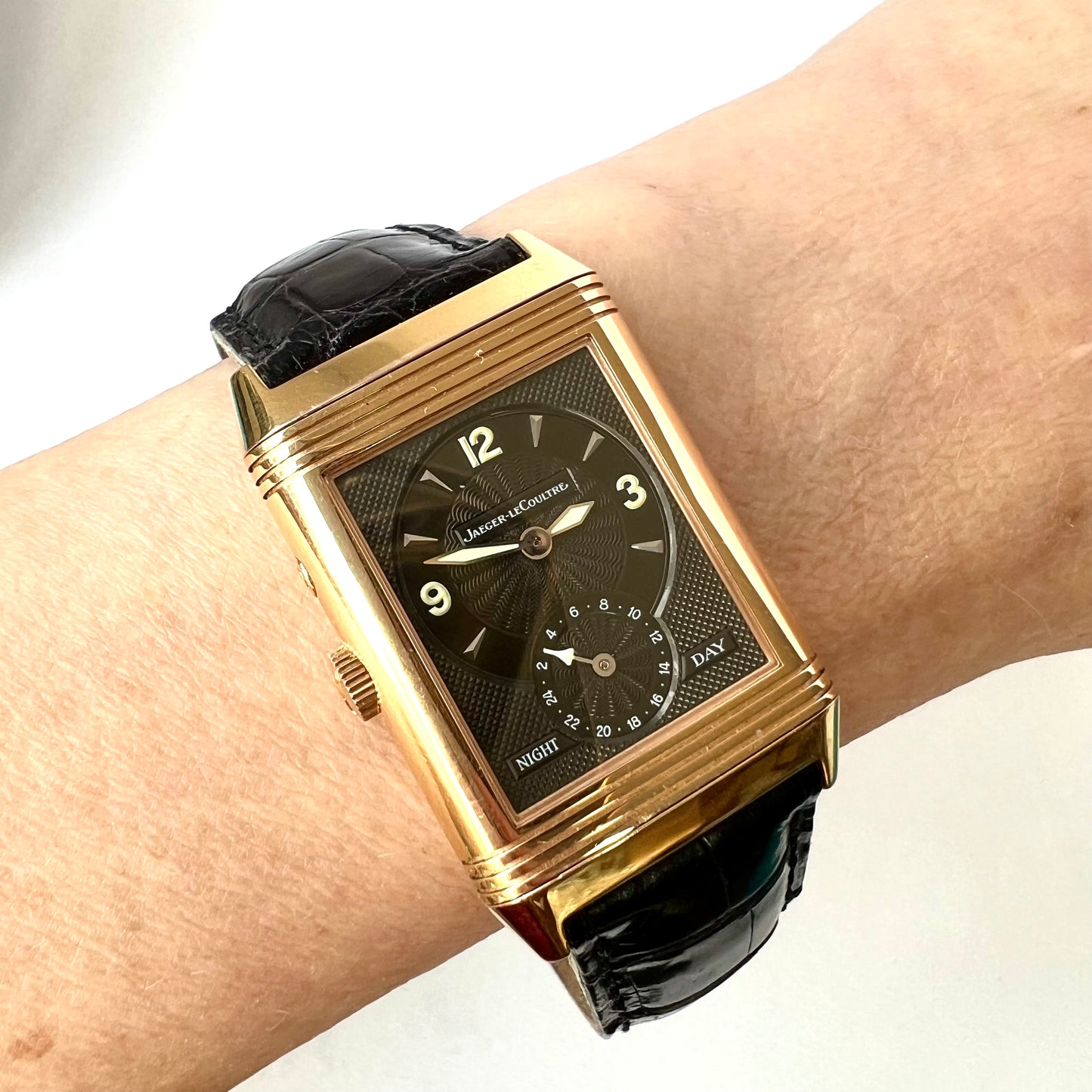 Jaeger LeCoultre REVERSO Night-Day 18K Rose Gold Watch