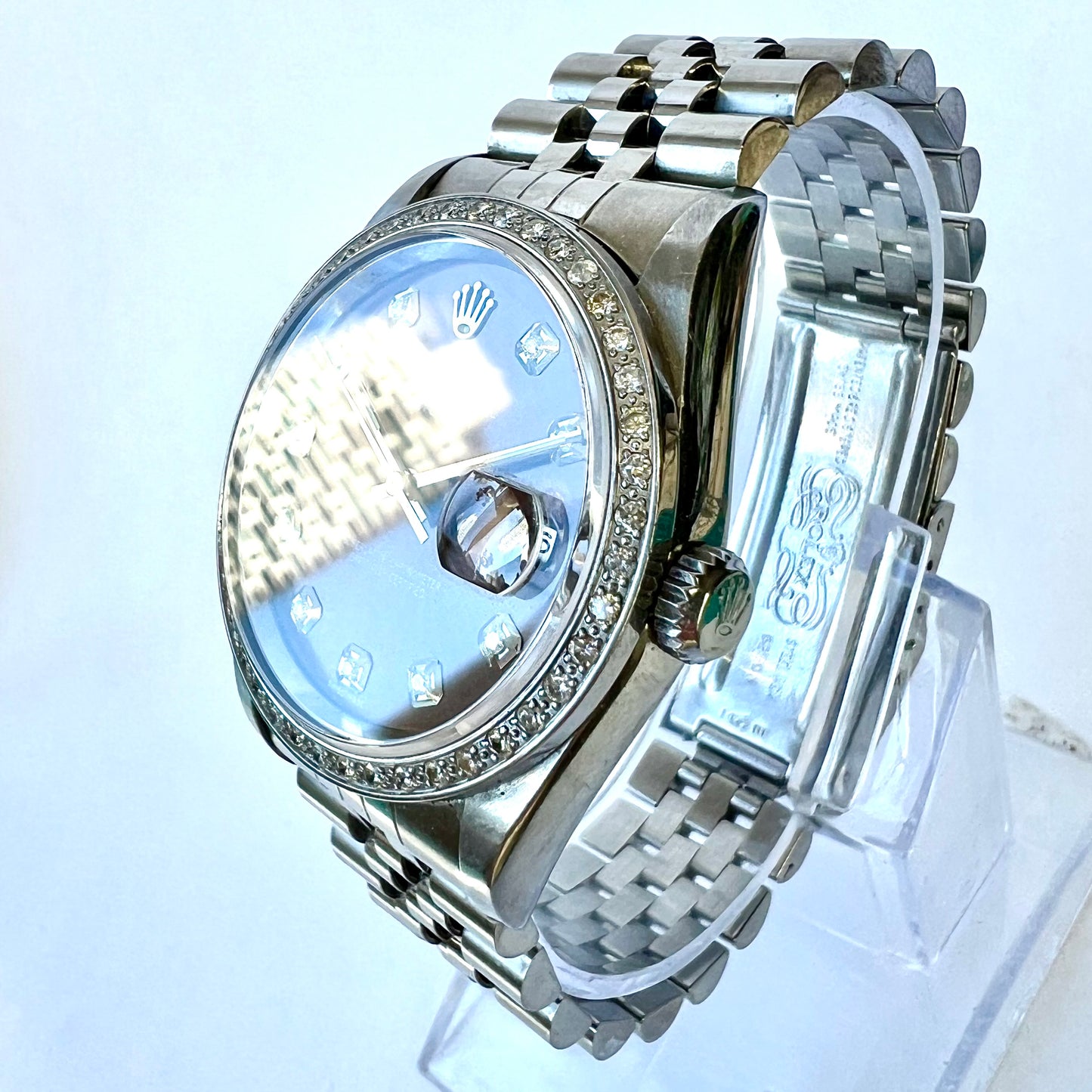 ROLEX DATEJUST Automatic 36mm Steel Diamond Watch Jubilee Bracelet