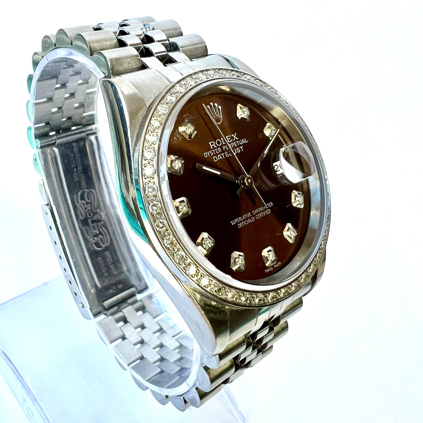 ROLEX DATEJUST Automatic 36mm Steel Diamond Watch Jubilee Bracelet